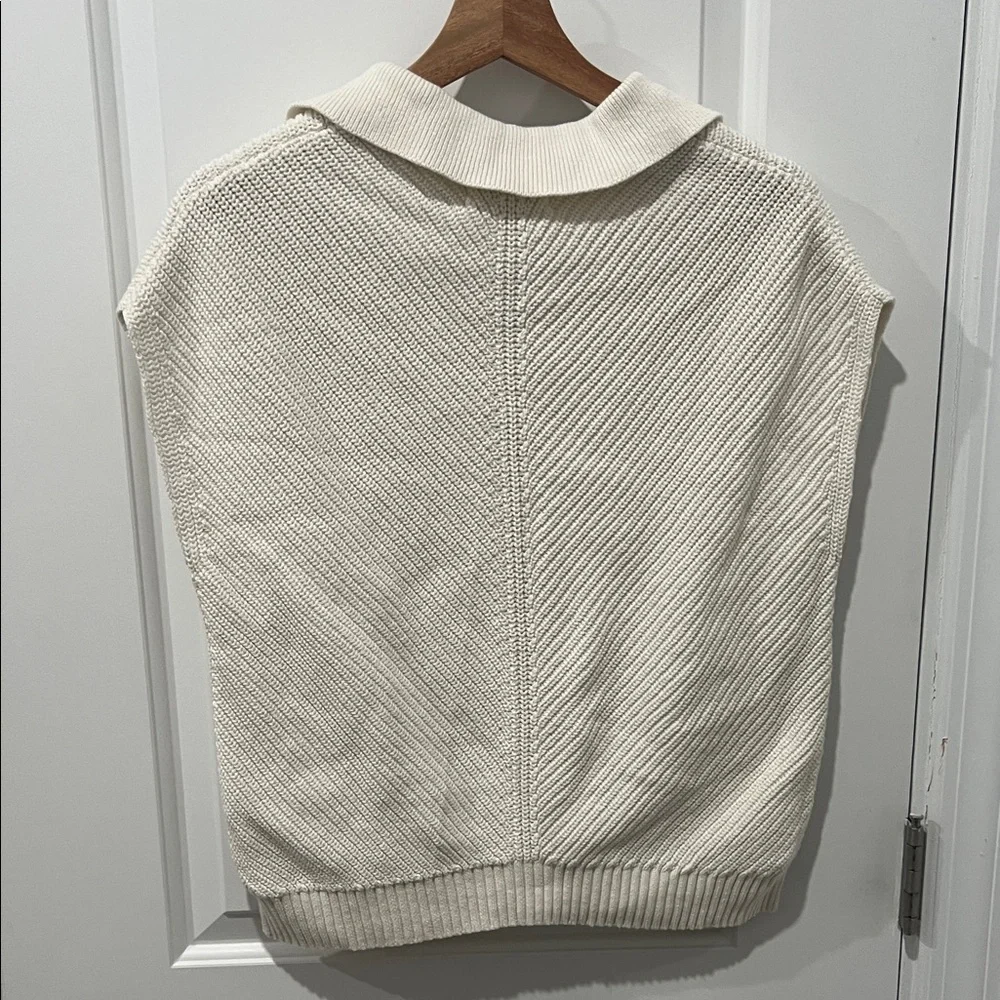 Weatherproof 100% Cotton Cream Knit Sweater‎ Vest Size Medium